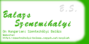 balazs szentmihalyi business card